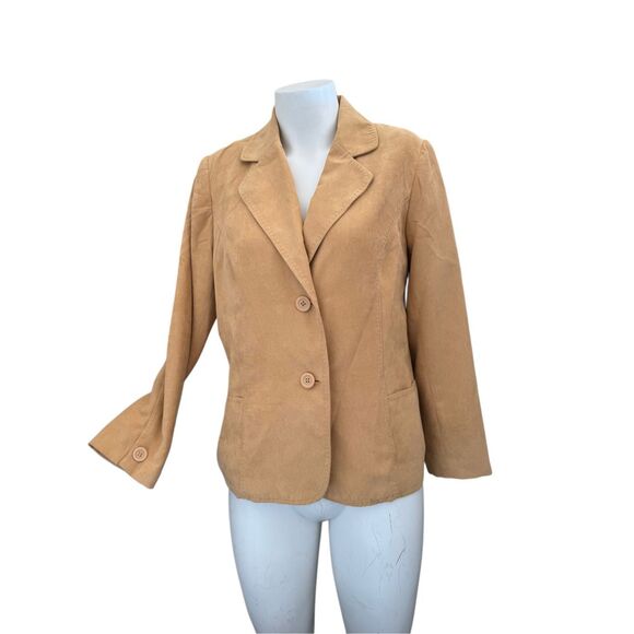 Studio Works women's 12 tan suede suit jacket 90’s blazer button up - Picture 1 of 4